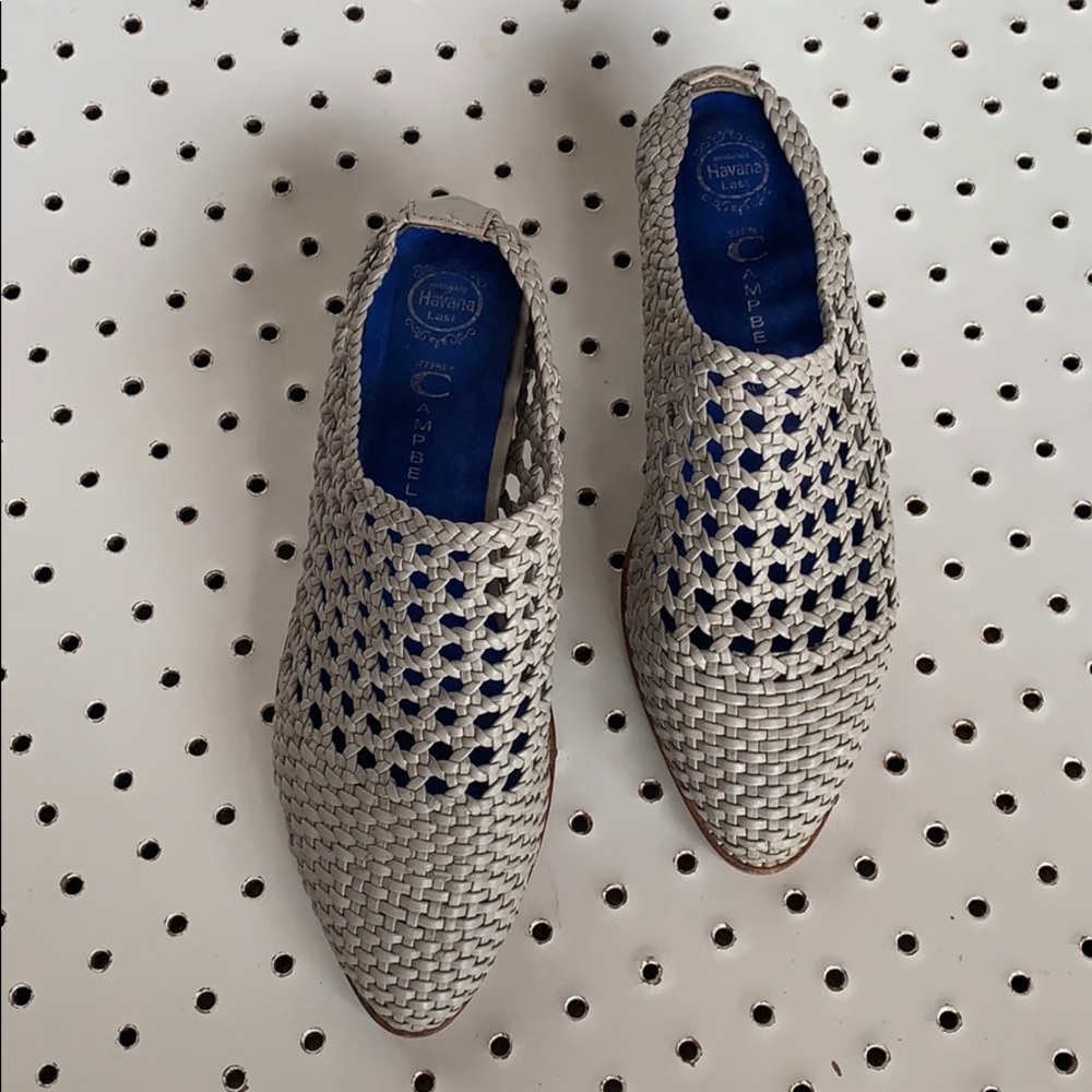 Jeffrey Campbell Leone Woven Slip-on Mules